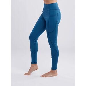 Jupiter Gear Women's Size S/M High Waisted Classic Gym Legging Side Pockets Blue